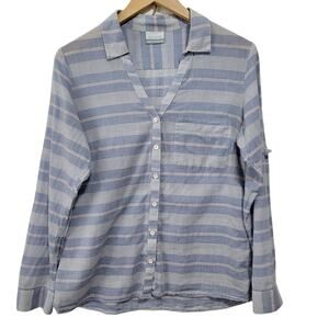 Columbia  Womens Roll Tab Sleeve Button Front Plaid Long Sleeve Shirt Medium